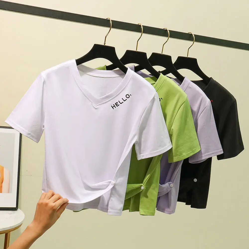 Футболка женская однотонная базовая повседневный топ с круглым вырезом в стиле