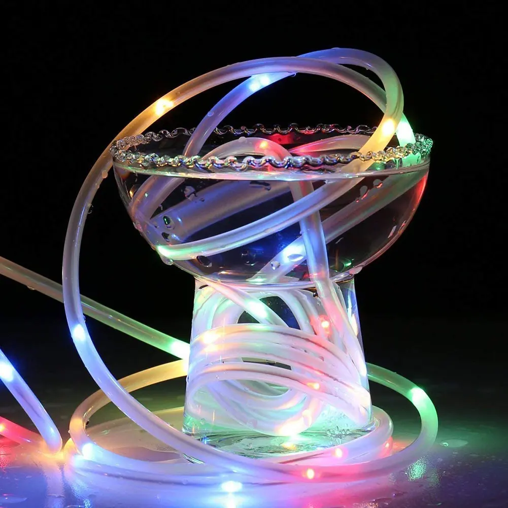 

LED Solar Rope Lights Outdoor Multicolor Fairy String Lamp Decorative With USB Connection 8 Modes Remote Control Tube Lights