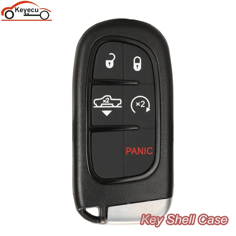 

KEYECU Remote 5 Buttons Car Key Shell Case Fob Entry for Jeep Compass Renegade Cherokee for DODGE RAM Durango for Chrysler