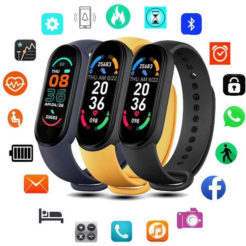 

M6 Smart Watch 2021 Men Women Smart Band 6 Globle Version Fitness Bracelet Sport Waterproof Smartwatch Heart Rate Blood Pressure