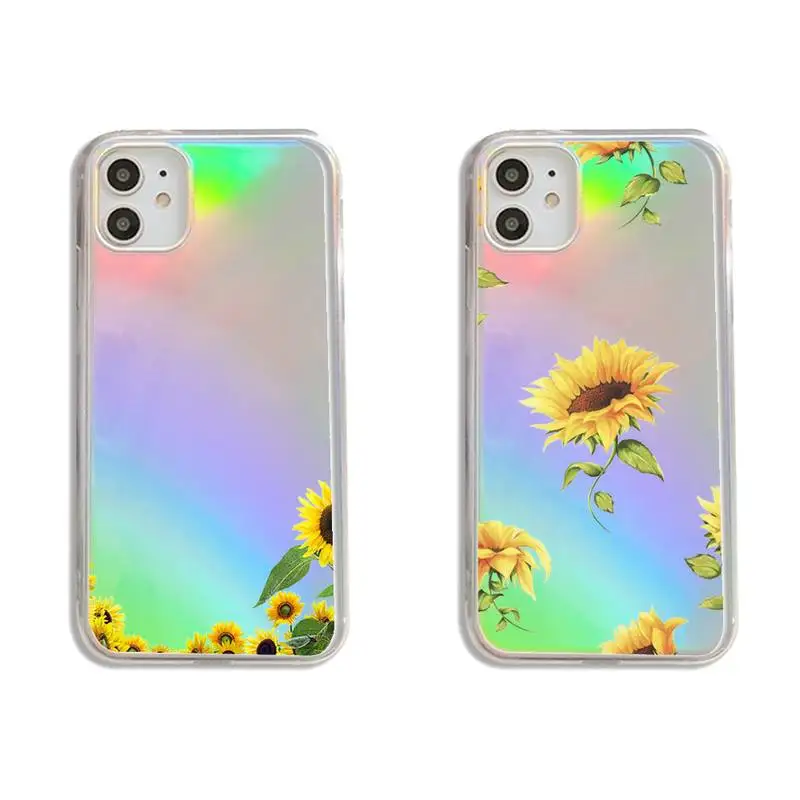 

sunflower Luxury Unique Design Phone Case Transparent for iPhone 7 8 11 12 se 2020 mini pro X XS XR MAX Plus