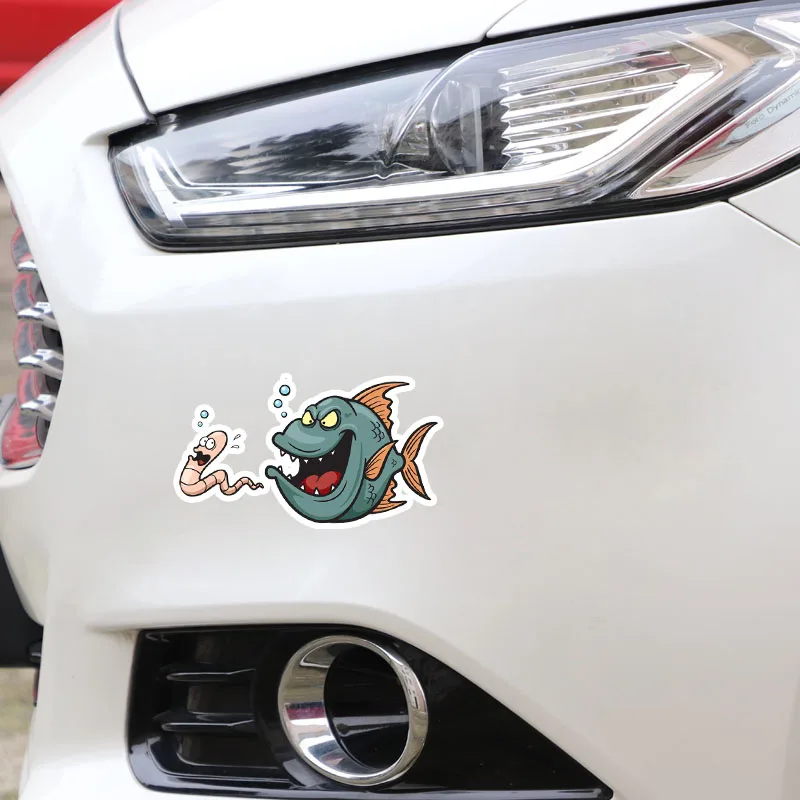 

Spoof fish 17cmx9cm Car-Sticker Automobiles Motorcycles Window Bumper Laptop Vinyl Decal PVC Decorative Goods