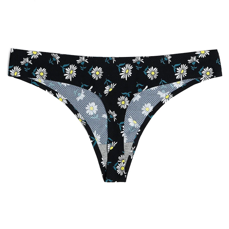 2 шт. сексуальные стринги с принтом бесшовные трусики женское нижнее белье низкой