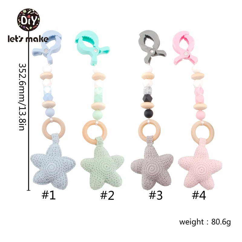 Детские погремушки Let's Make Baby toy 0-12 месяцев мягкие для детей цепочка на колесиках