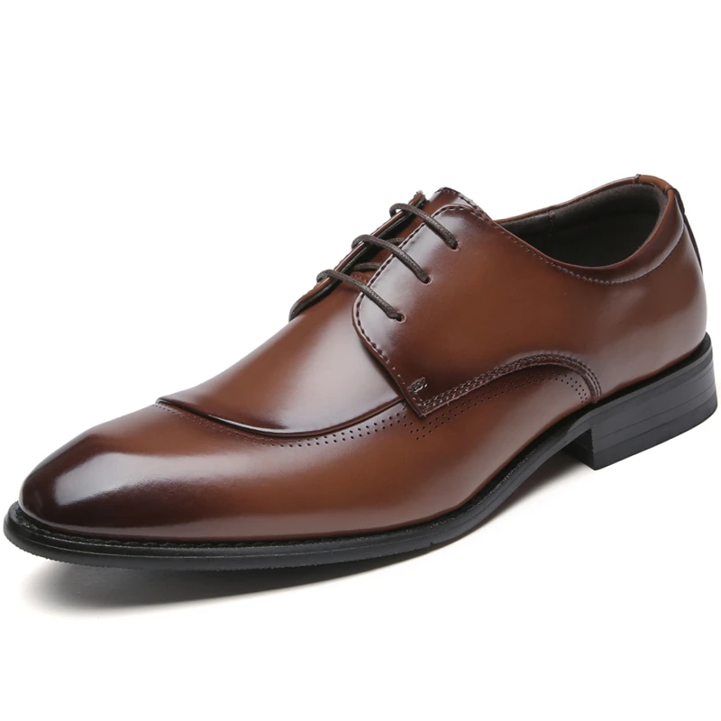 Brown Men Oxfords Misalwa Новинка Туфли-оксфорды мужские модельные туфли из коровьей кожи Разделение кожи Наивысшее качество, на шнуровке, на шнуровке; мужские туфли в деловом стиле для свадьбы; обувь для офиса; Для мужчин обувь - Цвет: Brown Men Oxfords