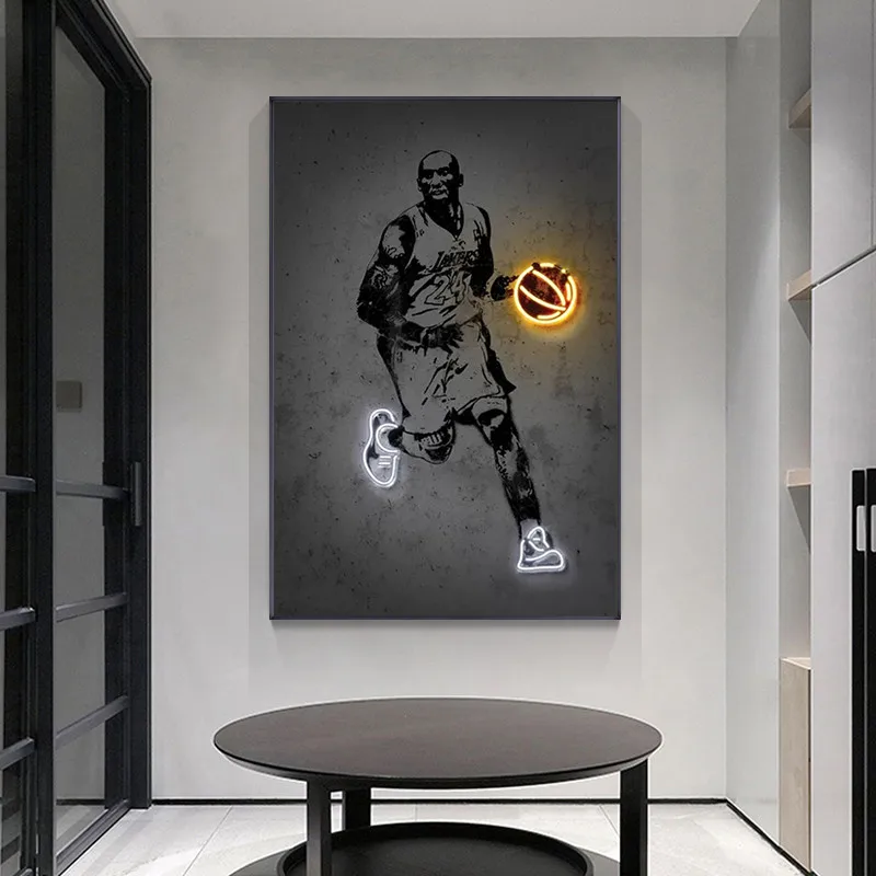 

Sports Star Art Canvas Painting Basketball Player Posters and Prints Wall Art Pictures for Teen Living Room Home Decor Unframed