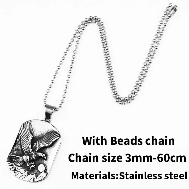 steel Beier 316L вакуумная Кофеварка животное мужской кулон Орел чеканка ожерелье LLLHP104P - Окраска металла: steel