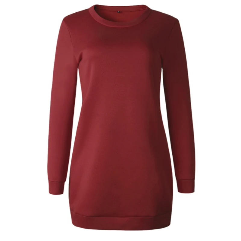 Платье женское с круглым вырезом и длинным рукавом|Женские платья| |