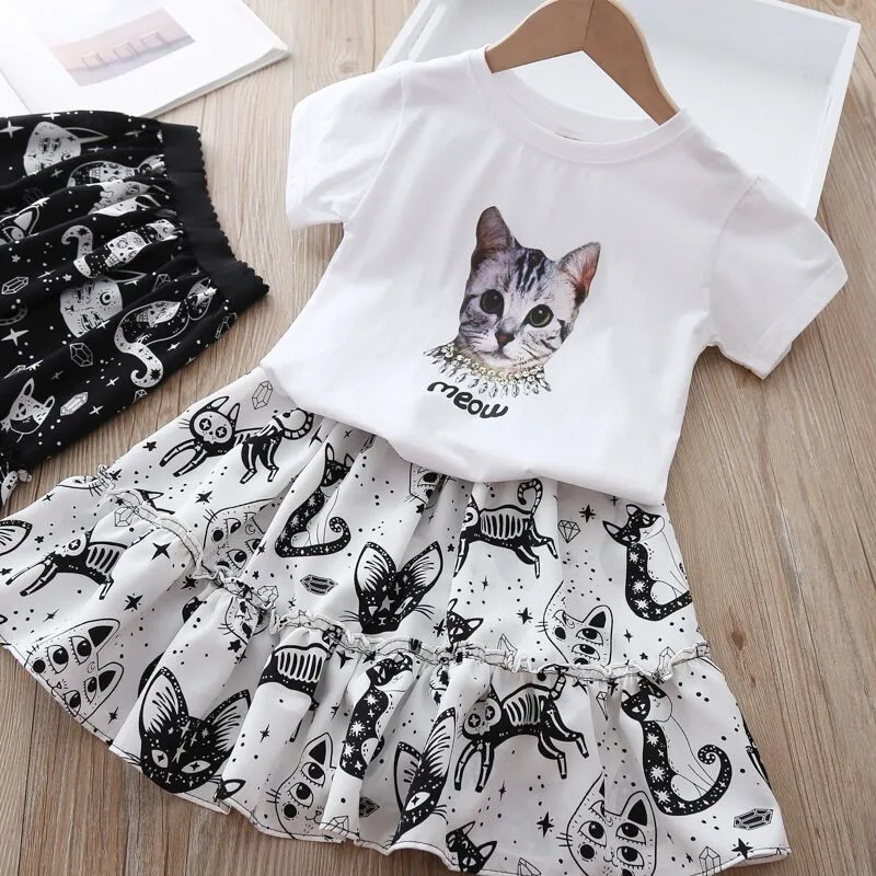 

2020 New Summer Kids Girls Clothes Set baby girl clothes Short T-shirt Dress 2pcs Clothing Sets OSO FELIZ