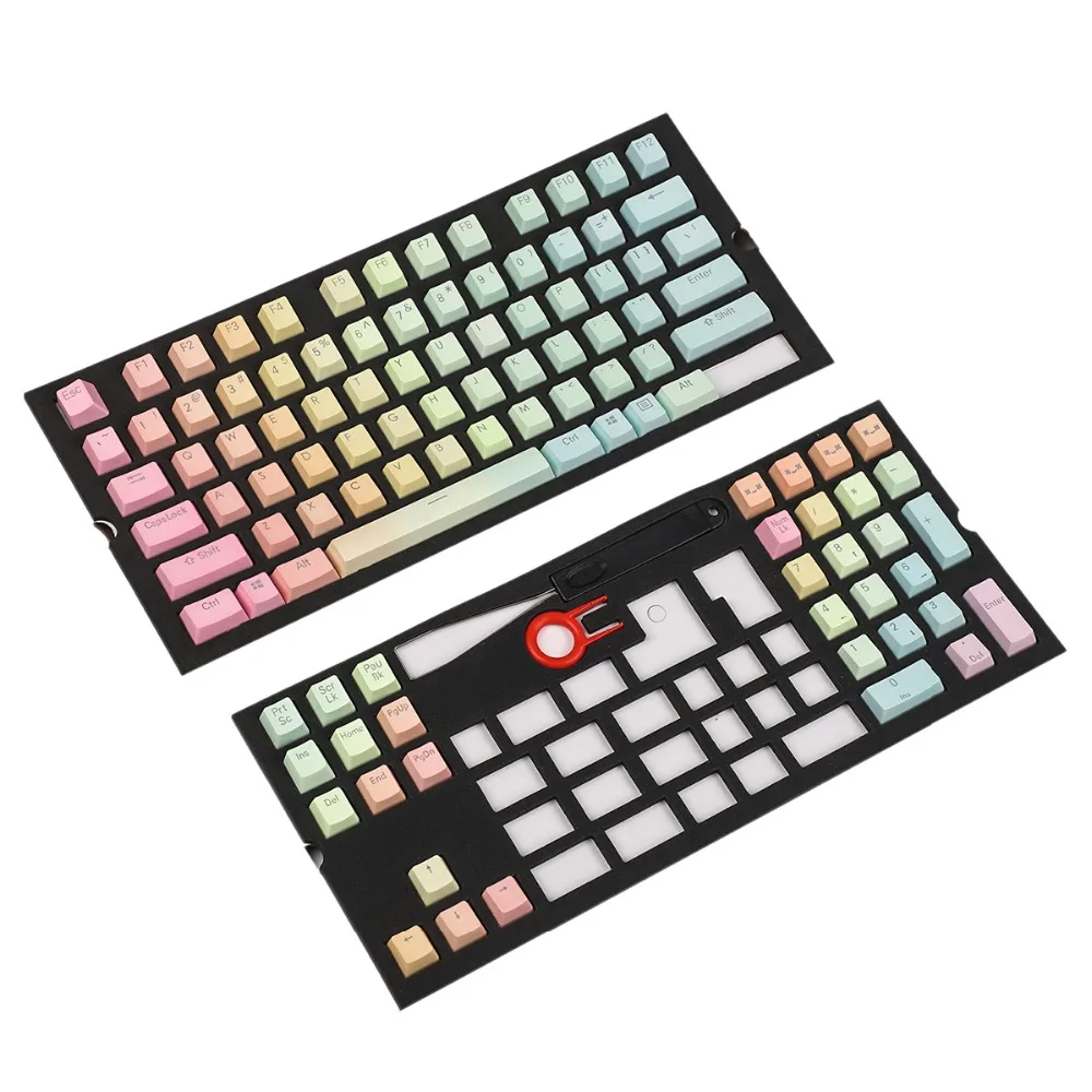 YMDK Double Shot 108 окрашенная PBT блестящая OEM профиль Радужный набор ключей подходит для клавиатуры Corsair logitech G710 CM razer