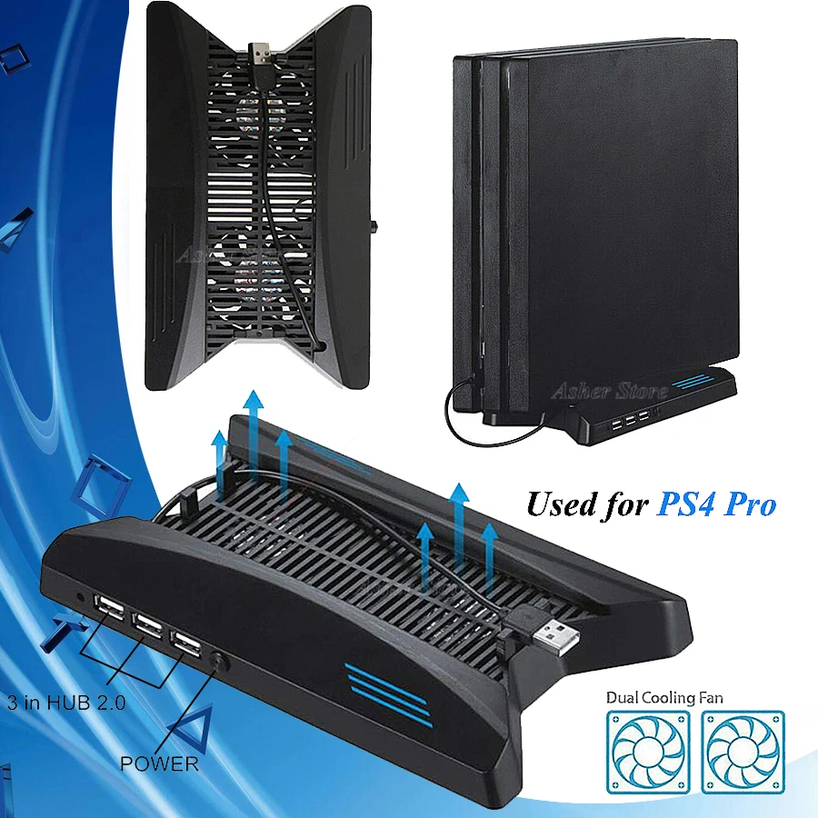 Вертикальная подставка для консоли PS4 Pro охлаждающий вентилятор Sony Playstation 4 Play Station