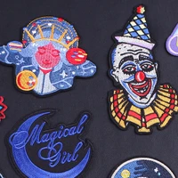 art girl embroidered patches for clothing thermoadhesive clown badges patch stickers for fabric clothes appliques for children