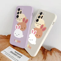 cute rabbit liquid silicone phone case for samsunggalaxy a72 a52 a42 a32 a22 a21s a02s a12 a02 a71 a51 a41 a31 soft back cover