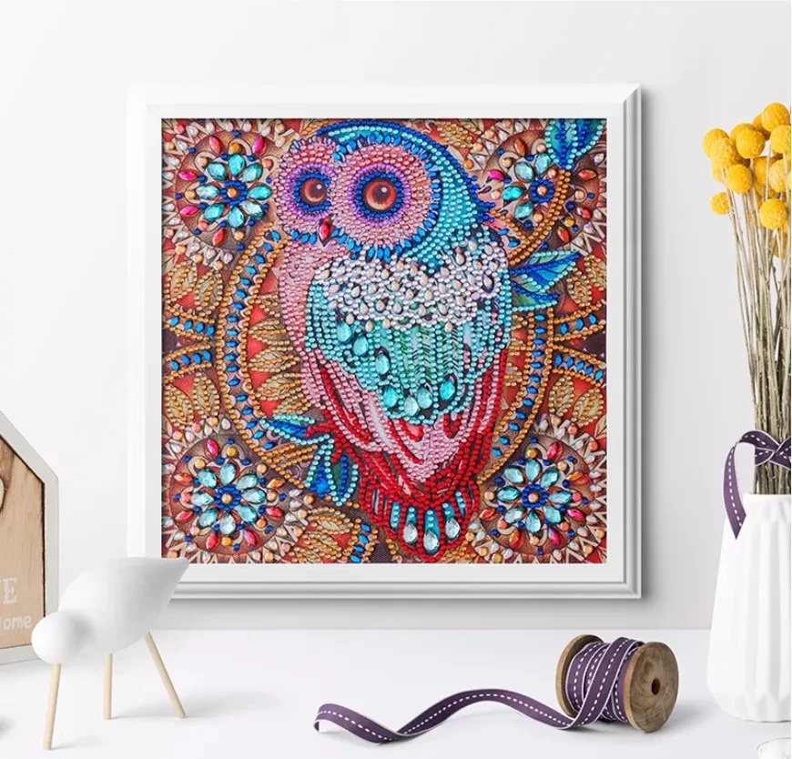 

30x30cm 5D DIY Diamond Painting Special Diamond Embroidery Drill animal Owl Diamond Painting Rhinestone Crystal Home Decoration