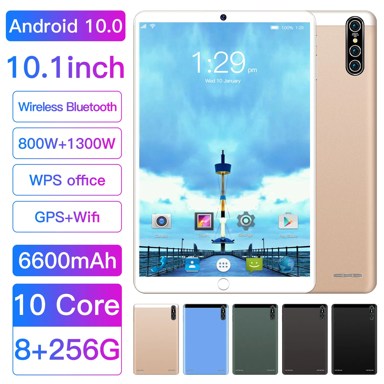 

Global Version MediaPad T5 8GB 256GB Tablet PC 10.1 inch Octa Core Dual Speaker 6600 mAh Android Support GPS WIFI WPS Office