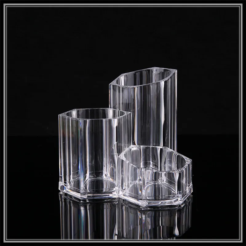 

Cosmetic Brush Bucket Beauty Brush Storage Box Transparent Pencil Vase Household Cosmetic Storage Jar Makeup Brush Bucket