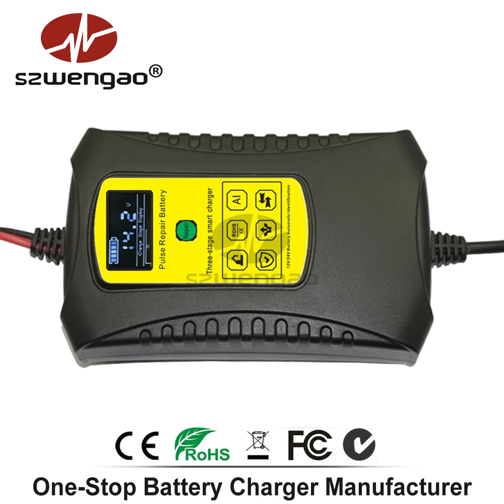 12 V/24 V смарт Пульс Ремонт Зарядное устройство ЖК-дисплей Дисплей мотоцикл автомобили Батарея Зарядное устройство 12V 4A AGM гель свинцово-кислотный Батарея Зарядное устройство