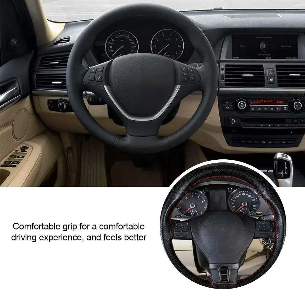 

Кожаный чехол на руль «сделай сам», всесезонный универсальный кожаный чехол для руля автомобиля с ручным шитьем