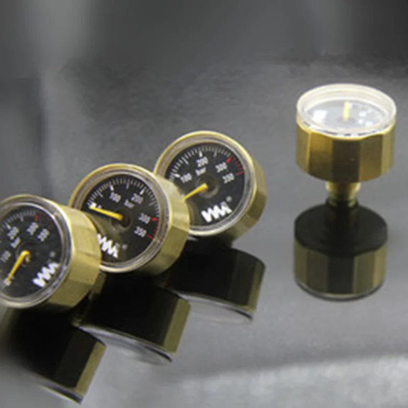 

Copper M10*1 G1/8 inch 350bar Mini Air Pressure Gauge,ED black & white dial 28mm pressure gauge