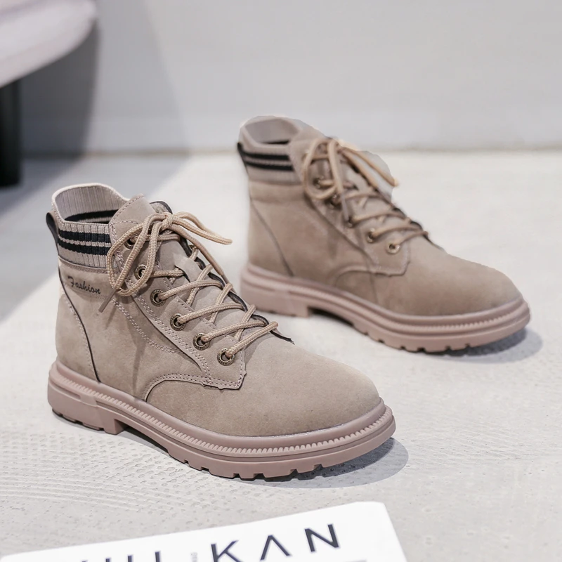 

Замшевые Дизайнерские теплые ботильоны для готического снега, новинка 2021, зимняя женская повседневная обувь на низком каблуке, модные женс...