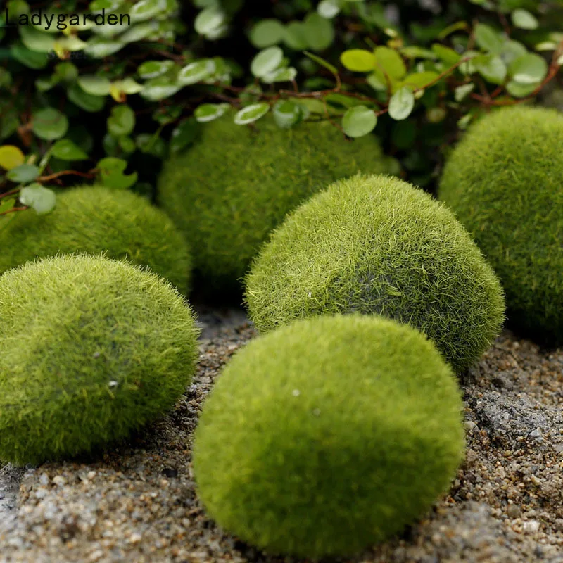 

10PCS 3cm 6cm 8cm 10cm Artificial Fake Moss Lawn Mossy Stone Model Micro Landscape Fairy Garden Miniature Decoration Ornament