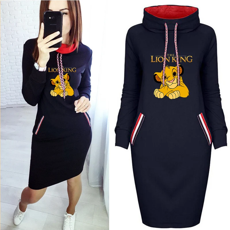 

Bodycon Dresses Long Sleeve Disney Simba Slim Dress The Lion King Cartoon Sundress Spring Fall Thin Casual Kawaii Women Clothes