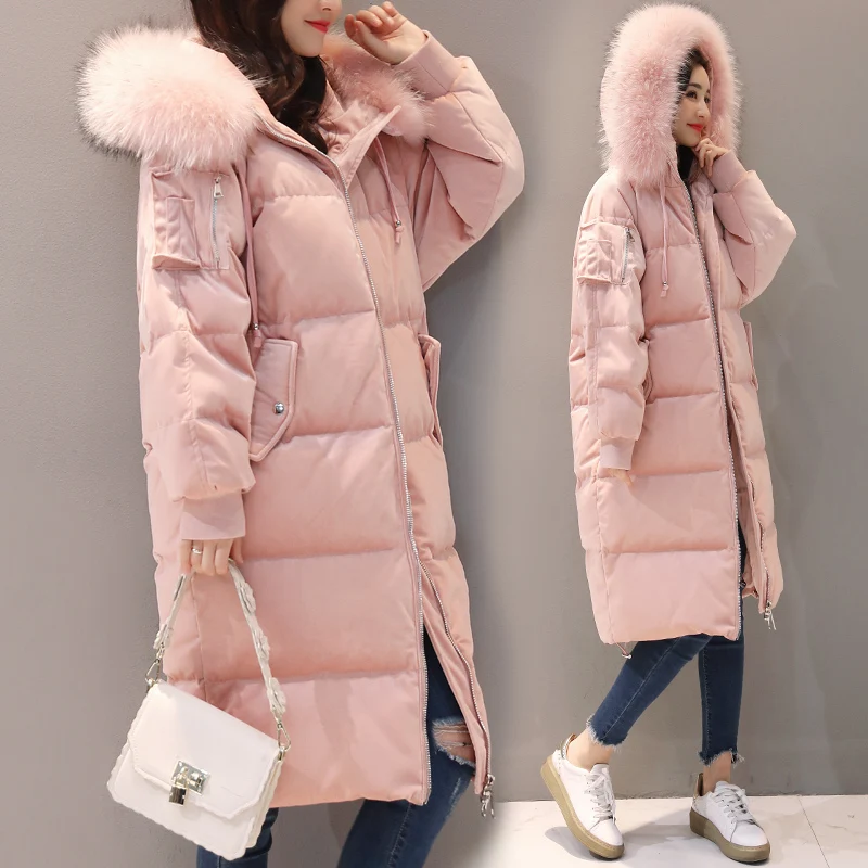 

quality Down Jackets New Superior Women's wWinter Down Jackets Warm Duck Down Women Long Parka Raccoon Fur Coat Female Jacket