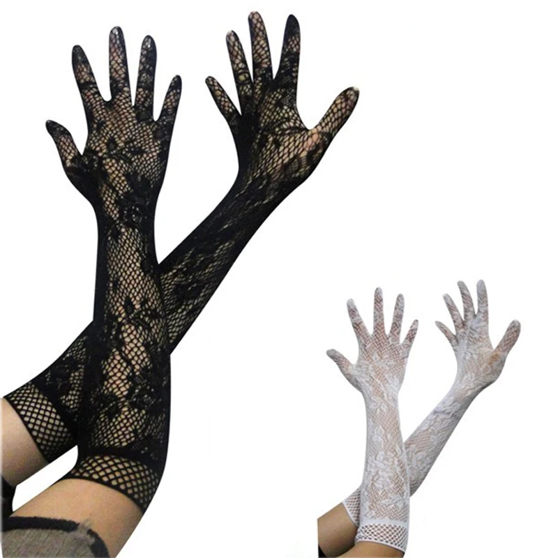 Сексуальные кружевные перчатки для флирта, женские тонкие длинные свадебные перчатки, черные кружевные Соблазнительные перчатки, бондаж д...