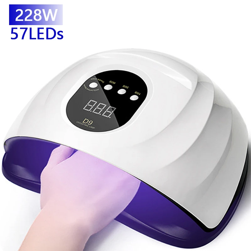 

SUN X7 228W LED Lamp Nail Dryer 57 LEDs UV Ice Lamp For Drying Gel Polish Timer Auto Sensor Manicure Tools Pedicure Salon Tool