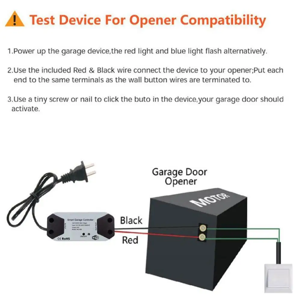 

Smart Wifi Garage Door Opener /Closed Compatible With Home Life Smart Googel Alexa F3A3