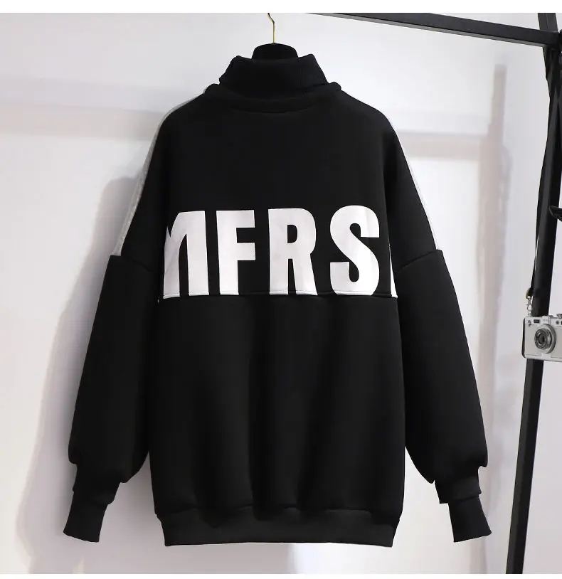 

[Super soft inner lining] Sweater women's tide ins spring and autumn 2021 new Korean version loose wild high neck pullover