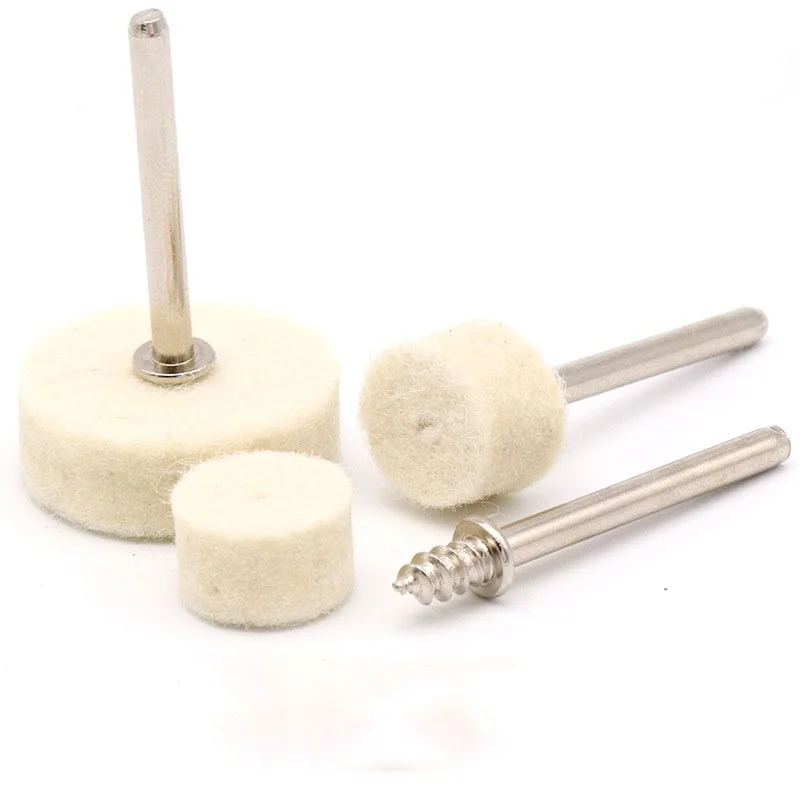 

10PCS 13*9mm 25*9mm Wool Felt Polishing Buffing Wheel Live Handle Wool Grinding Head With Rod 3.2mm