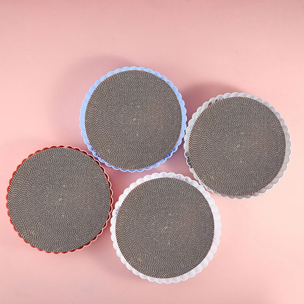 

1Pc Cat Grinding Claws Cardboard Round Cat Scratcher Lounge Relaxing Bed Corrugated Paper Cat Litter Round Corrugated Paper