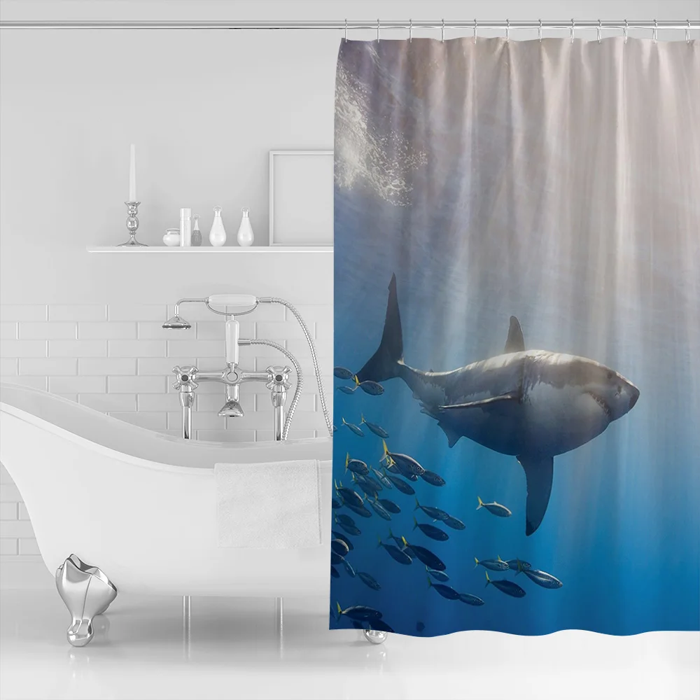 Морская Акула Ванная комната душа Шторы s ткань Душ Аксессуары для ванной | Дом и