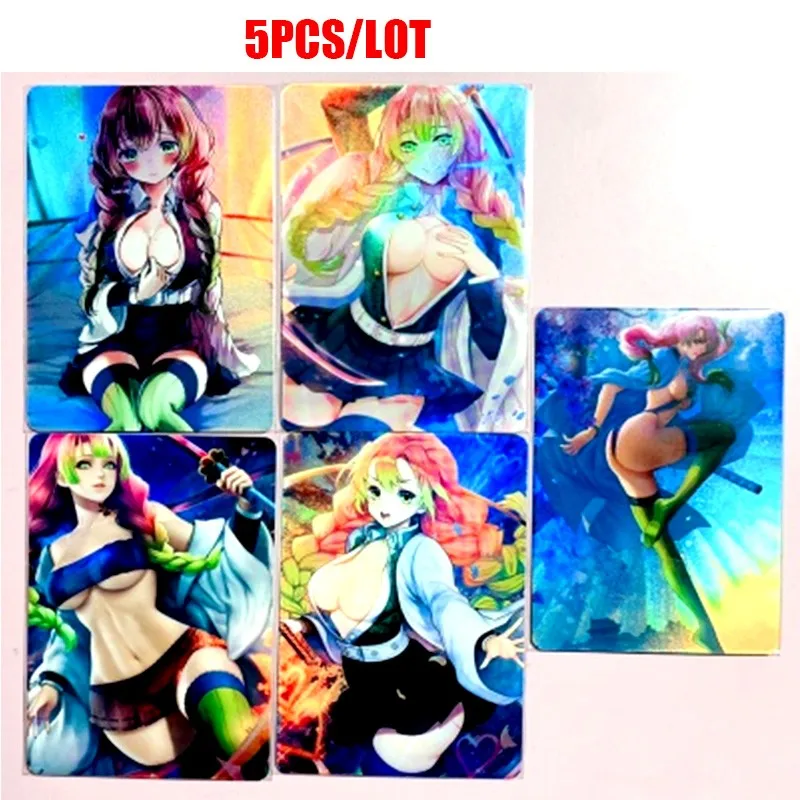 

5pcs/set Sexy Demon Slayer Kanroji Mitsuri Kamado Nezuko Girl Toys Hobby Collectibles Game Collection Anime Cards Gifts