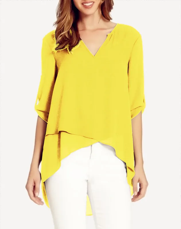 Женская шифоновая блузка с оборками повседневная элегантная винтажная рубашка