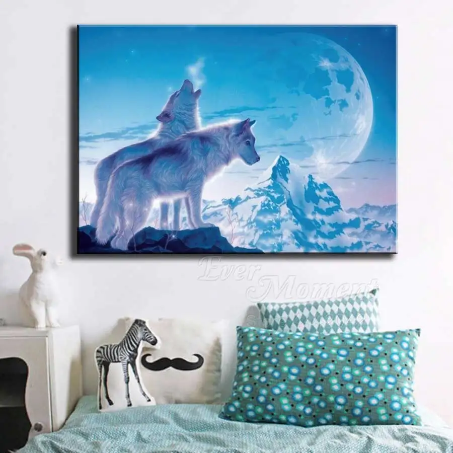 Когда-нибудь момент алмазов картина волк группы Луна хобби 5D DIY Алмазная вышивка