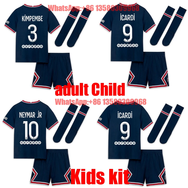 

Child kit 2021 2022 psg adult shirt MBAPPE VERRATTI NEYMAR JR KIMPEMBE CAVANI DI MARIA KEAN Kids kit