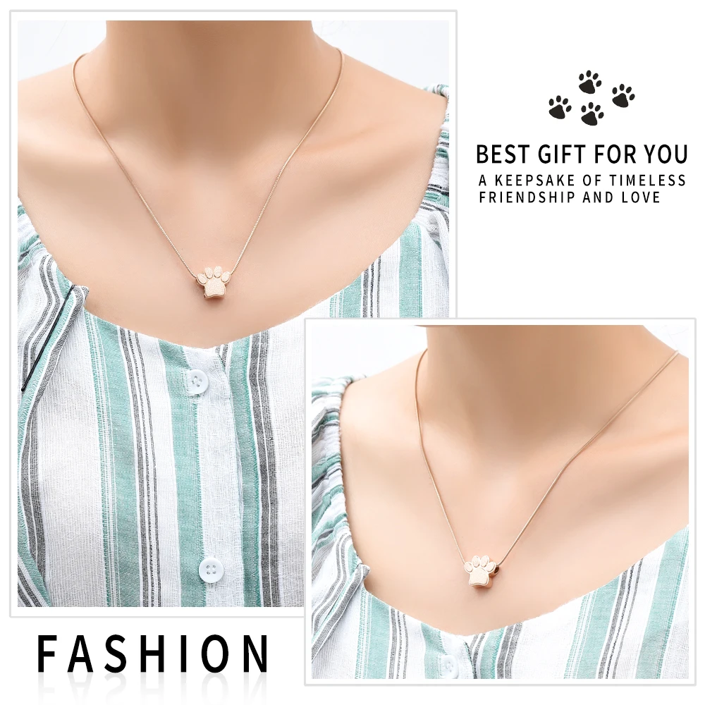 

Stainless Steel Ashes Pet Dog/Cat Rose Gold Paw Print Cremation Urn Necklace Memorial Pendant