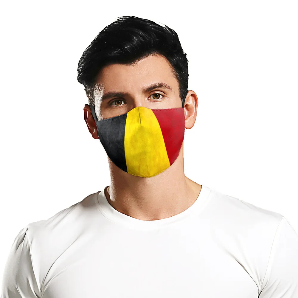 

Face Mask Adult Fashion Mouth Masks PM2.5 Filter Protective Unisex Mask Dustproof Flag Print Reusable Cotton Cute Adult Maske