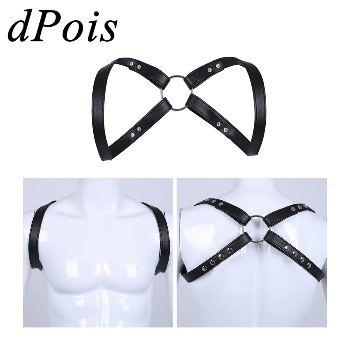 Мужской нагрудный ремень с кнопками сексуальный пояс кожаный Harnais Homme игра бондаж