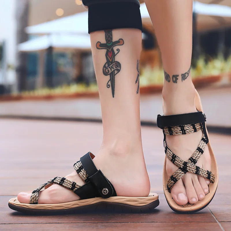 

Mens Sandals Outdoor Men Fashion Shoes Men's Sandals Roman Slippers Beach For Slides Black Athletic Casual Sports Man Summer