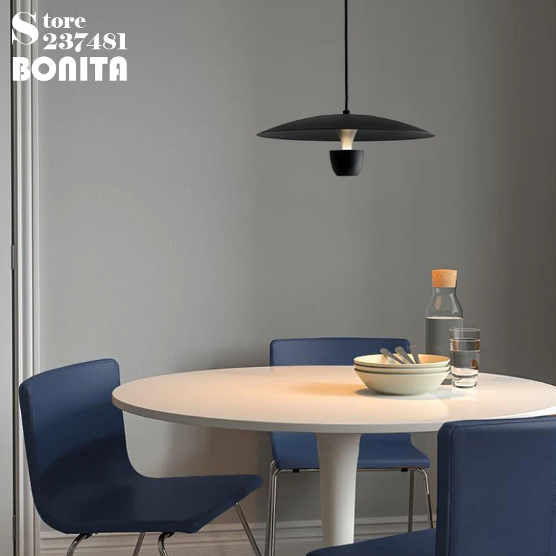 

Подвесной светильник в скандинавском стиле, черный рыцарский шнур, современный светодиодный светильник в форме НЛО, Алюминиевая СВЕТОДИОДНАЯ Лампа в стиле лофт с вращающимся верхом