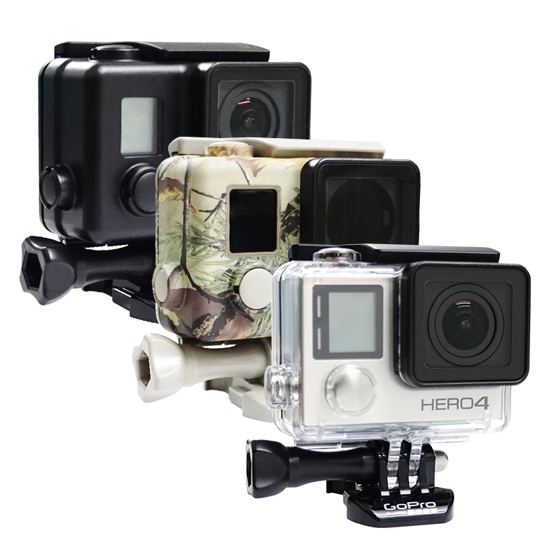 GoPro hero3 / 3 + 4 accessories camouflage Sports Camera protection frame 60m deep diving shading original waterproof shell | Электроника