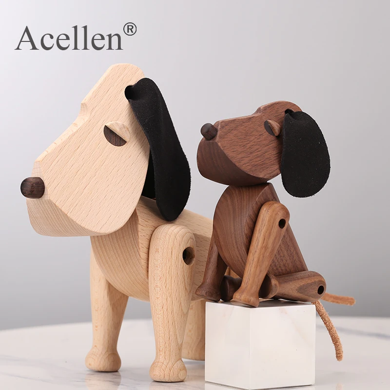 Скандинавская деревянная собака Оскар фигурки ручной работы орех Дания