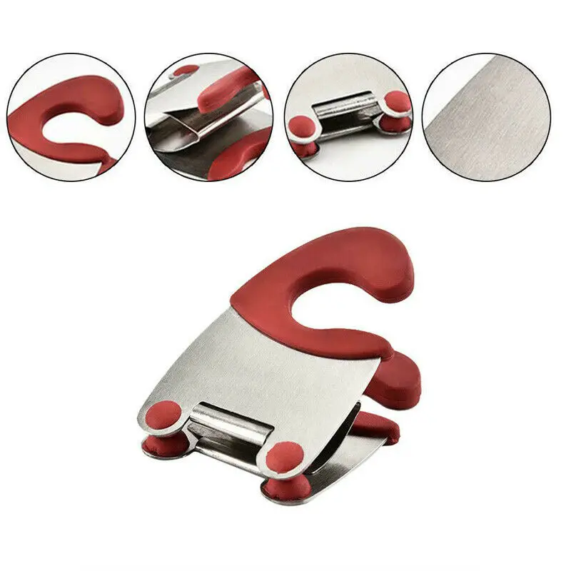

BOUSSAC 1Pcs Stainless Steel Pot Side Clips Anti-scalding Spoon Holder Gadgets Rubber Convenient Kitchen Tools