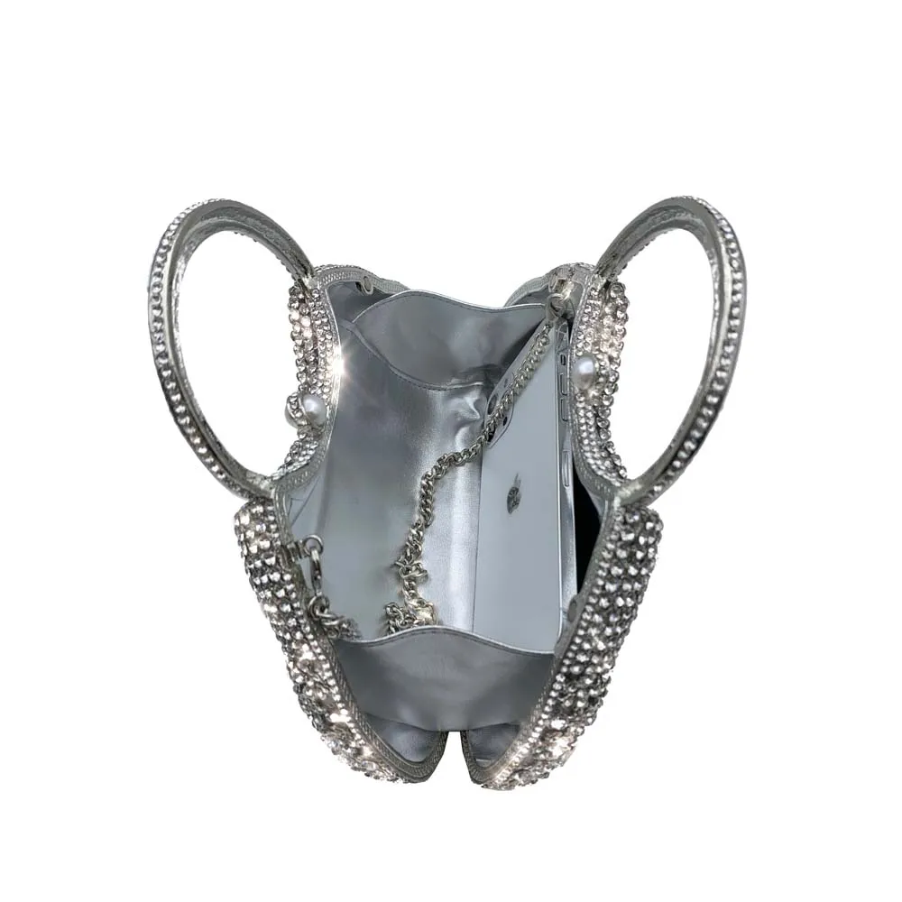 Женский вечерний клатч с кристаллами