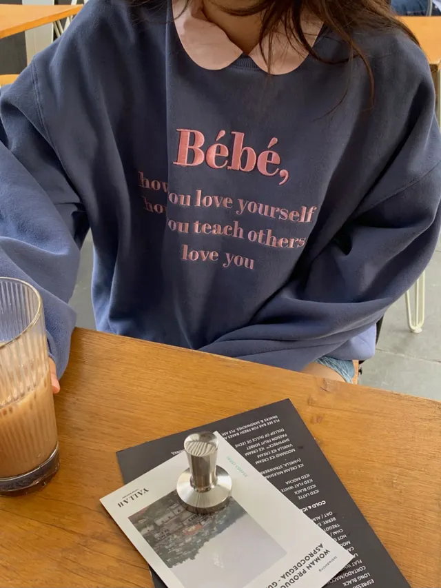 

6 colors autumn winter 2021 Korean style Women Sweatshirts Letter Embroidery thick Warm Sweatshirt Womens pullovers ()