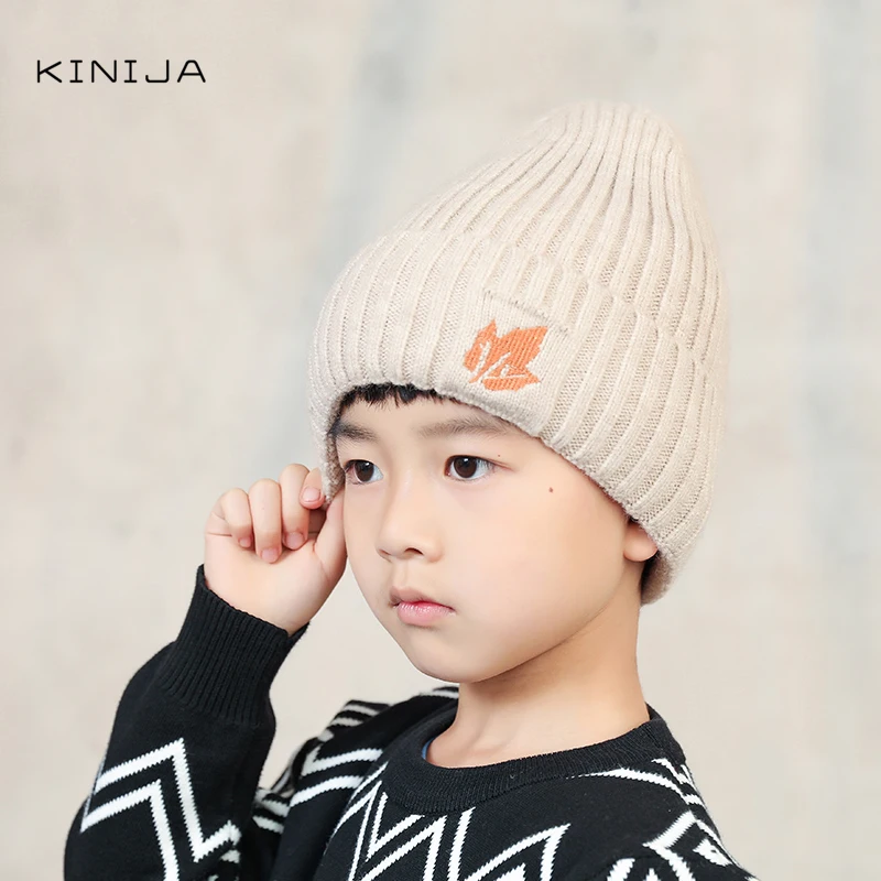 Детская шапка зимняя вязаная плюшевая утолщенная Теплая эластичная пуловер и