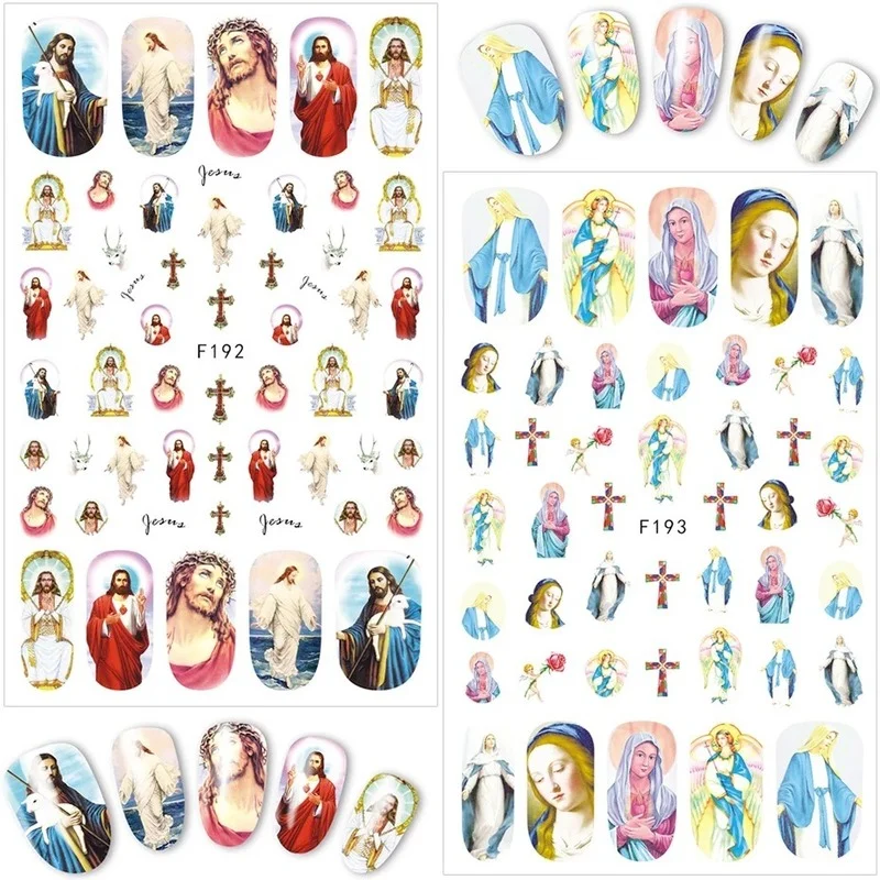 

Explosive Nail Art Adhesive Stickers Nail Slides Europe and America Hepburn Goddess Cross DIY Nail Art Nail Decoration